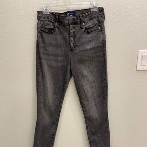 GAP High Rise Ankle Jeggings Gray Wash